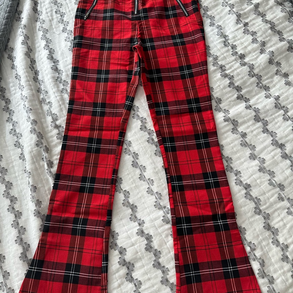 Forever 21 Kids Red and Black Plaid Pants